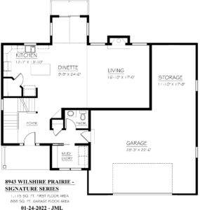 Wilshire Prairie Signature First Floor Plan